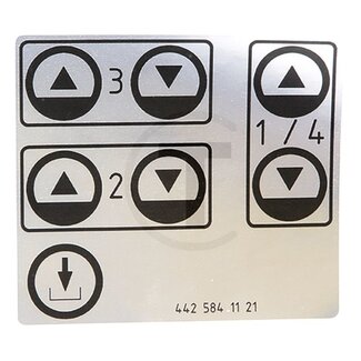 GRANIT Sticker hydrauliekaansluitingen voor, oude uitvoering MB Trac