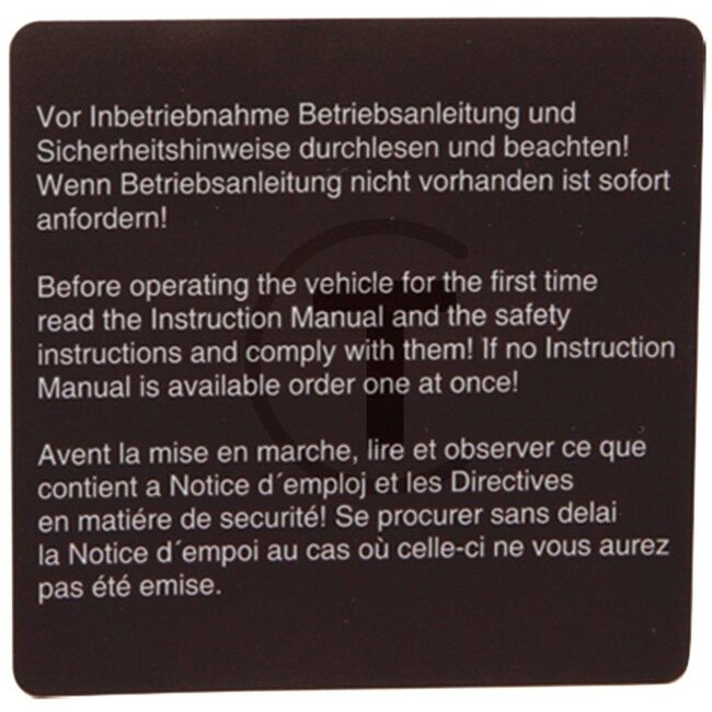 GRANIT Sticker operating instructions brown MB Trac 1300, 1400, 1500, 1600, 1800 - A4375840126