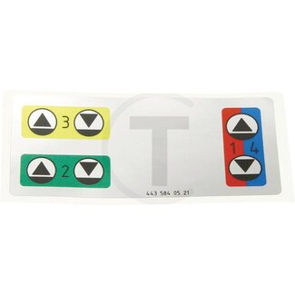 Sticker hydraulic connections, front new version Mercedes-Benz