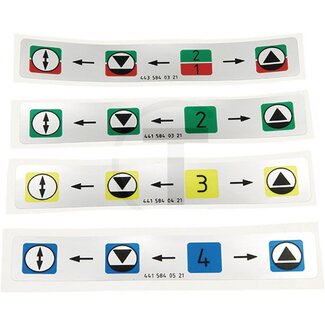 Aufkleber Bedienung Hydrauliksteuergeräte neue Ausführung MB Trac 1300, 1400, 1500, 1600, 1800