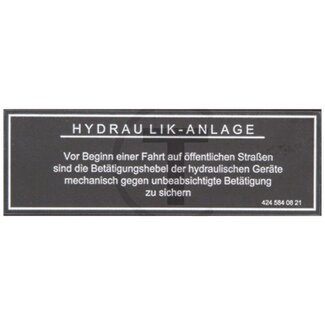 GRANIT Sticker hydraulisch systeem Mercedes-Benz MB Trac 1300 - 1800