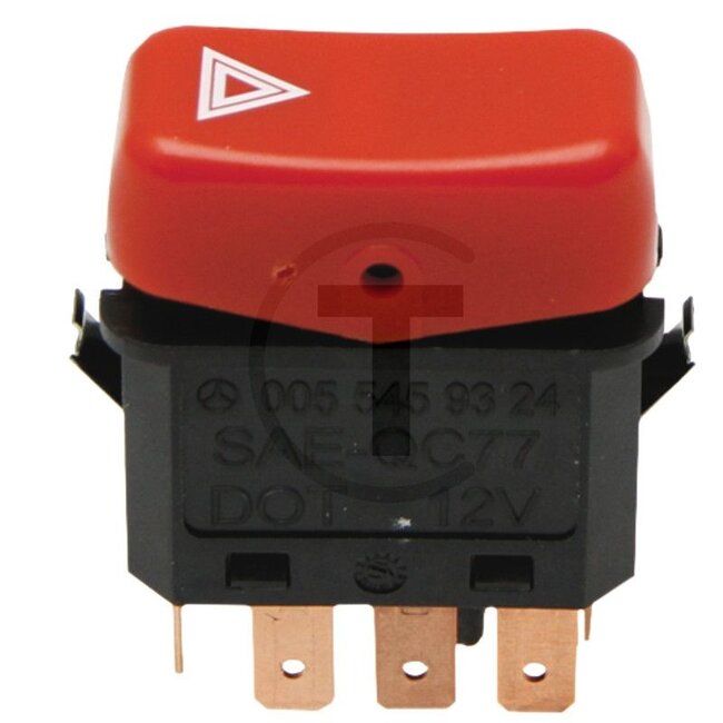 GRANIT Alarmlichtenschakelaar 12 Volt MB Trac 700 - 1800, U 407, U 417, U 427, U 437 - 15413148, A0055459324