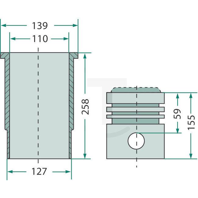 GRANIT Piston set Steyr T80, T84, T86, T180, T182a, T185, T280