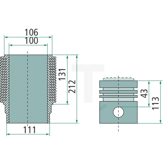 Piston set pin Ø 35 x 82 mm Renault engine D 327
