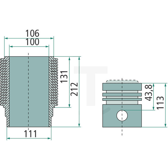 Kolbensatz Brennraumtiefe 17,5 mm Kolbenbolzen Ø 32 x 82 D327 Motor - 14418031