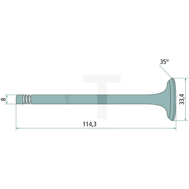 Exhaust valve Renault engine AD 3.152, Super 7D