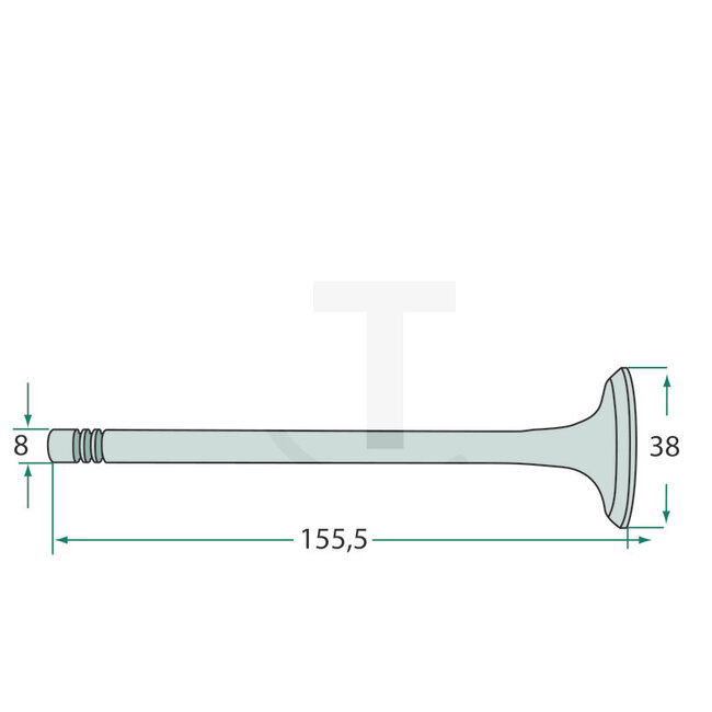 GRANIT Inlaatklep nieuwe uitvoering 3 ringen Porsche Diesel - 1490010330105