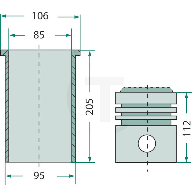 GRANIT Piston set engine KD 211 Z MWM | 00515406177, 000515406177