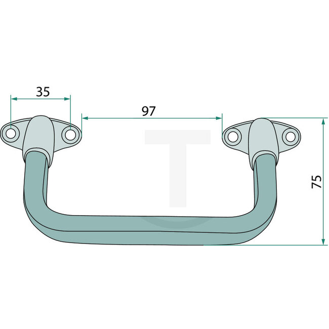 GRANIT Door handle inner right MB Trac 700, 800, 900, 1000, 1100, 1300, 1500, 1600, 1800 - A4068150036