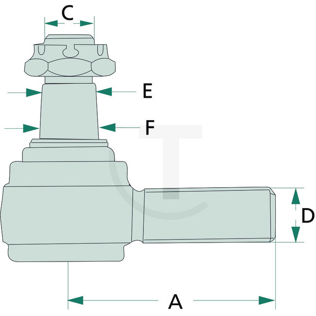 GRANIT Kugelgelenk für Spurstange Konus = 14-14 mm Länge = 65 mm Außengewinde = M18 x 1,5 McCORMICK / IHC 323, 353, 383, 423, 453 - 3131016R3, 38702111
