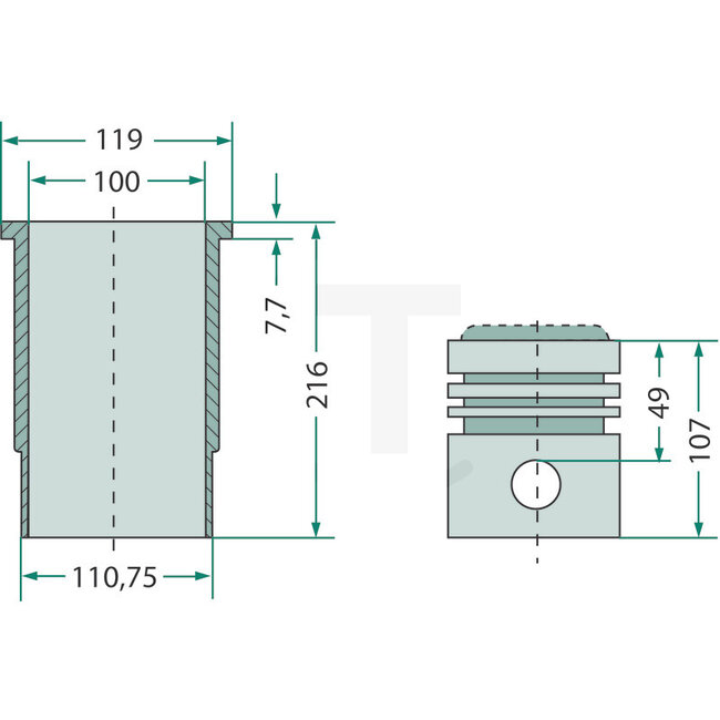 GRANIT Jeu de pistons - 15402644
