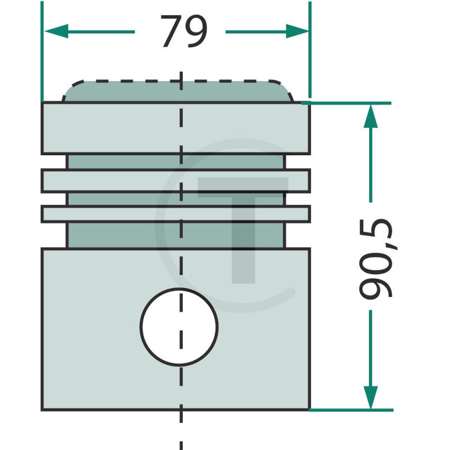 GRANIT Kolben 79 mm Übermaß Motor D 301 Hanomag Perfekt 400 rund, 301, 401