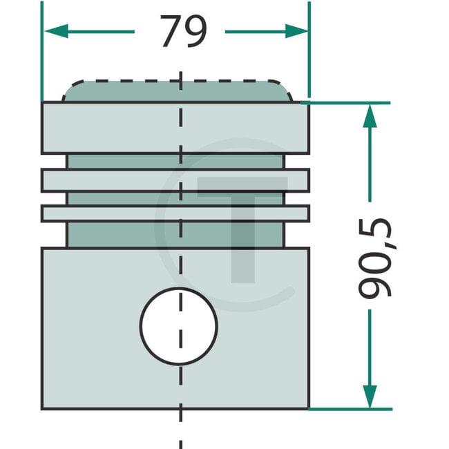GRANIT Piston 79 mm oversize engine D 301 Hanomag Perfekt 400 round, 301, 401