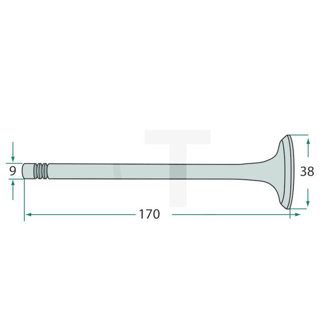 GRANIT Exhaust valve valve shank conical seat engine D 14, D 21, D 28 Hanomag