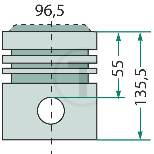 GRANIT Piston Oversize 96.5 mm 1DA, 2DA engine