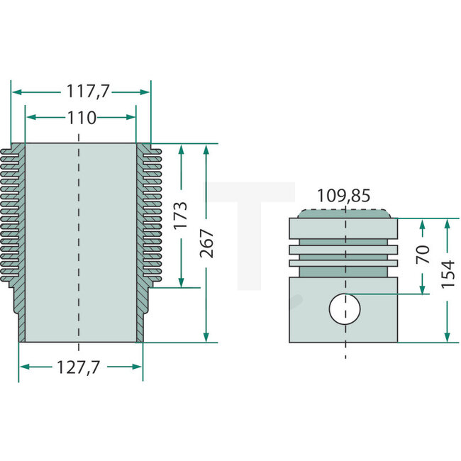 GRANIT Piston set 65R engine FL 514 Fahr