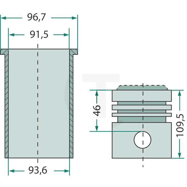 GRANIT Piston set engine AD 3.152, AD 4.203 Eicher | 68332, 41158057, 31358345