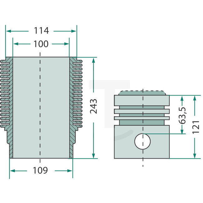 Piston set complete 3 clamp, Ø 100 mm, 35 x 85 mm Eicher engine EDK
