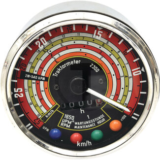 GRANIT Tractormeter Ø 115 mm, 27 km/u, 2500 omw./min. linksdraaiend Deutz