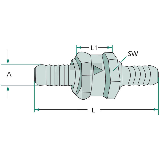 GRANIT Non-return valve 12 mm | max. 0.25 bar | 70 mm | 24 mm - 81111, 081111