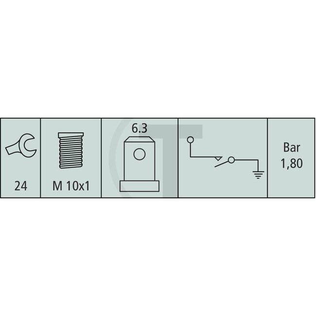 HELLA Oliedrukschakelaar M10 x 1, 1,6 - 2,0 bar, vlakstekkeraansluiting | 6ZL003259441, 6ZL003259-441, 6ZL 003 259-441