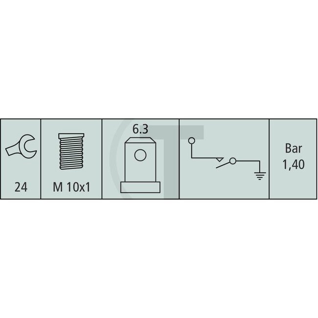 HELLA Oil pressure switch For engine - 4556ZL 003259471, 6ZL003259471, 6ZL003259-471, 6ZL 003 259-471 | Version: Thread: M10 x 1, Switching pressure: 1.2 - 1.6 bar, Blade terminal