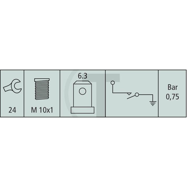 HELLA Oliedrukschakelaar M10 x 1, 0,75 - 1,0 bar, vlakstekkeraansluiting | 6ZL003259481, 6ZL 003 259-481, 6ZL003259-481