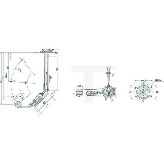 Cobo Tankgeber 385 mm, Ø Lochbild 60,3 mm | 1029351