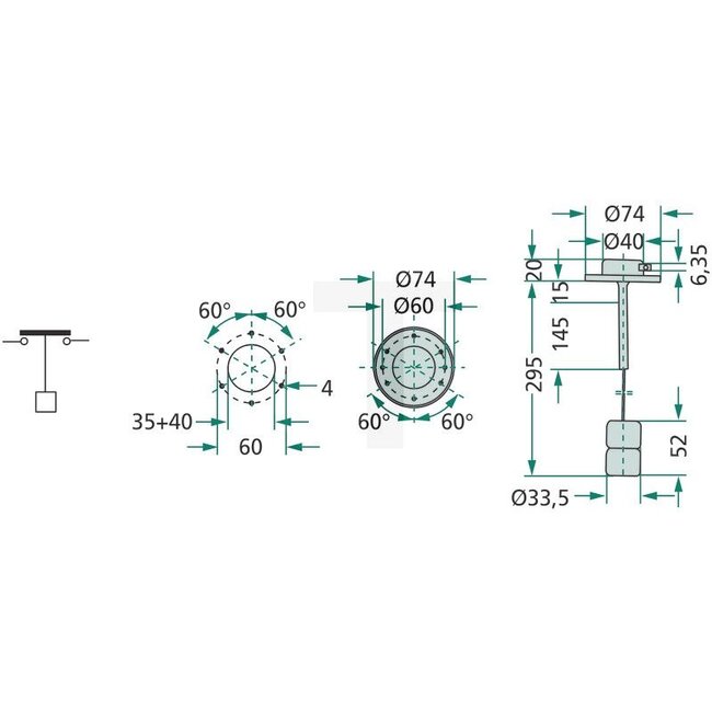 Cobo Tank sensor Without reserve tank | Length: 295 mm - 22729045000 | Version: Without reserve tank, length: 295 mm