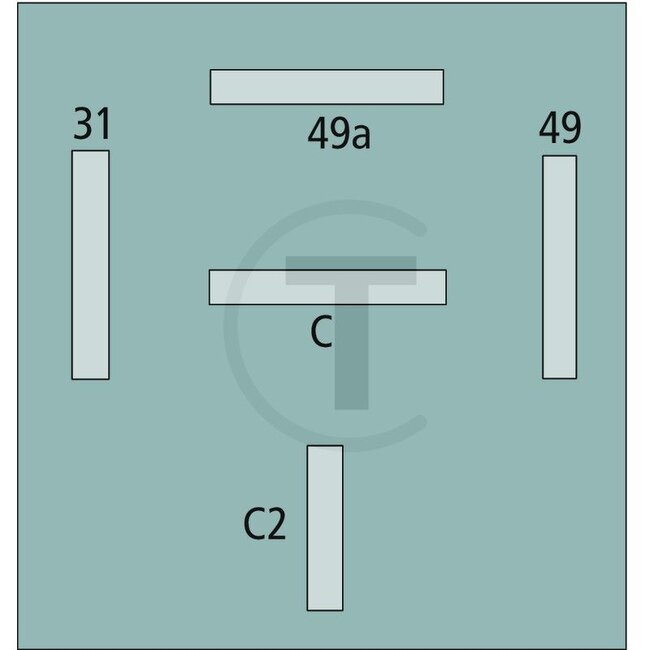 GRANIT Blinkgeber / elektronisch 12 V, 5 Anschlüsse - 70018010450, RS410M, 18010450 | Ausführung: 12 V / 2 + 1 (6) x 21 W, Warnblinkrelais