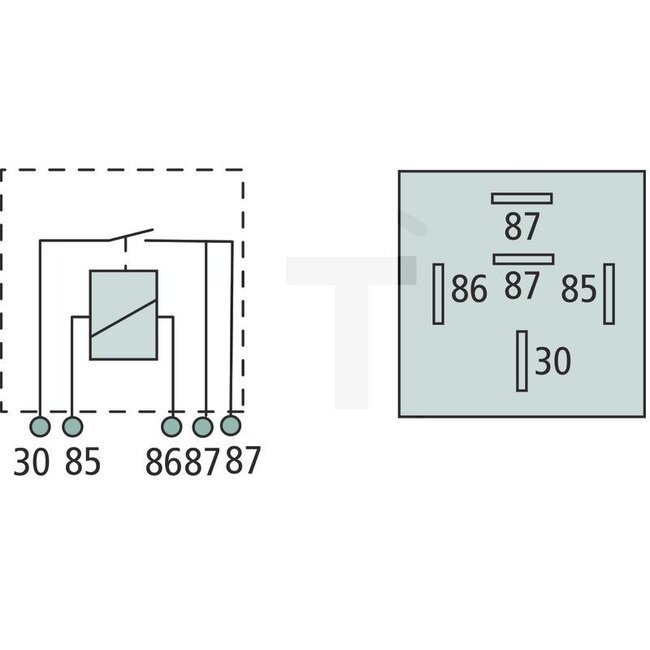 HELLA Relay Working current (make contact) - 4550011319, 01164015, 4RA933791-121, 4RA933791061, 82004463, X830250010000, 3539335M92, 14038790 | Version: 12 V / 40 A, With bracket, 5-pin, blade terminal 6.3 mm