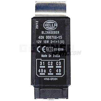 HELLA Knipperautomaat elektronisch 12 V, 2 + 1 + 1 + 18 W, 6 aansluitingen
