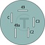 GRANIT Flasher unit 12 V, 5 connections - 5070010117 | Version: Round, power rating: 12 V / 2 + 1 +1 x 21 W, Including mounting bracket for earth connection | Connection: 5 x 6.3 mm blade terminal | Earth (mounting eye) | Power rating: 2 + 1 + 1 x 21 W | Fixing: