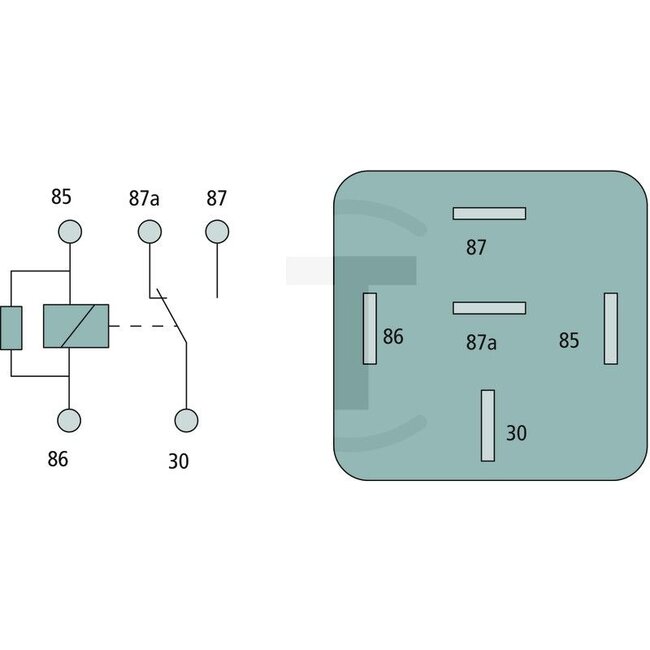 BOSCH Relay Changeover - 2500986AH0622, 01163922, 986AH0622, 0986AH0622, 3615652M1, AL150015, AL61470, AL69700, 5155318 | Version: 12 V / 30 A, With bracket, 5-pin, blade terminal 6.3 mm