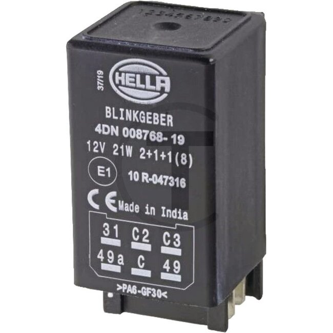 HELLA Flasher/electronic 12 V, 6 connections - 4DN008768191