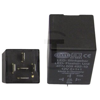HELLA LED flasher relay 12 V 2 + 1 + 1, 5-pin, with holder