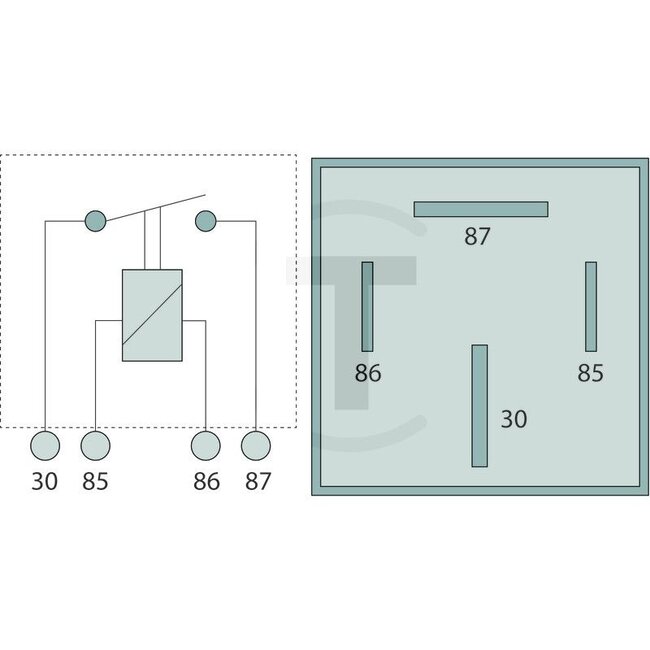 GRANIT Relais N/O-contact - 50775613143, X830250012000, 21300301, 213 003 01, 5139526 | Uitvoering: 12 volt / 70A, met houder, 4-polig, vlakstekkeraansluiting 6,3 mm