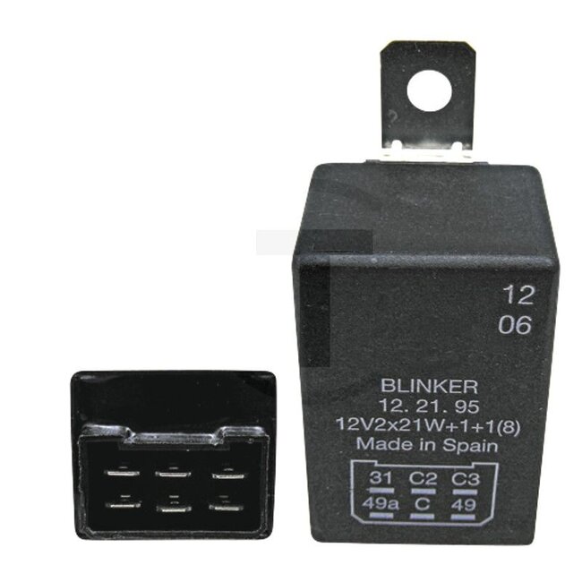 Cobo Blinkgeber / elektronisch 12 V, 6 Anschlüsse - 2271900740000, 3617865M1, 1078480, V30101100, 5154278, 5125586, 01172973 | Ausführung: 12 V / 2 + 1 + 1 x 21 / 8 x 21 W, mit Halter, mit Warnblinkfunktion