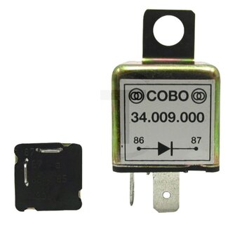 Cobo Spanningsregelaar relais 12 V, 6 A, oog Ø 8,3 mm, aansluiting 86 + 87