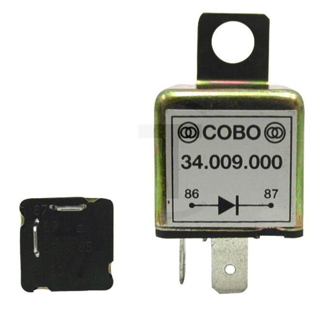 Cobo Diode Relais - 22734009000, 5154972, 1030652 | Ausführung: 12 V, 6 A, gekapselt mit Befestigungsöse Ø 8,3 mm, mit 2 Flachsteckanschlüssen - 86 + 87.