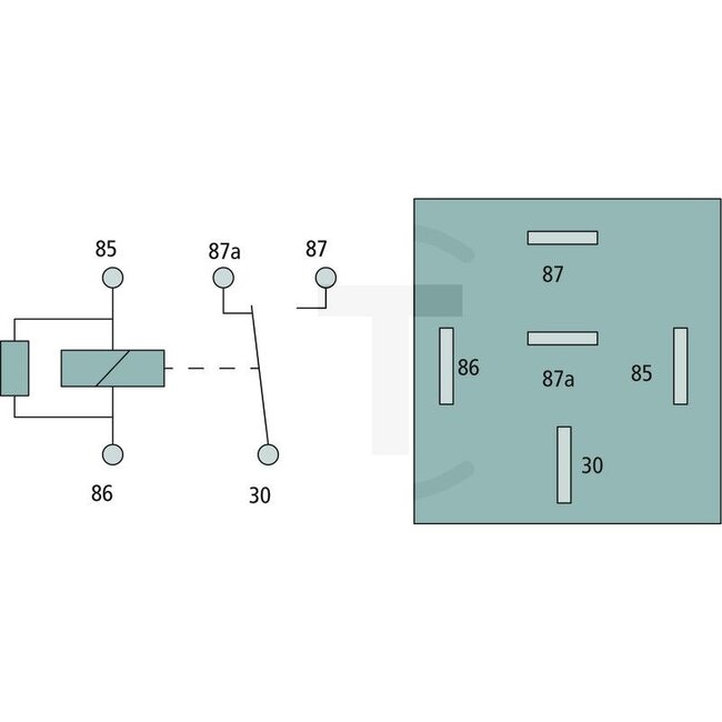 HELLA Relais Wechsler - 4550019680, 3615652M1, 4RD933332-661, 4RD 933 332-661, AL150015 | Ausführung: 12 V / 30 - 40 A, mit Halter, 5-polig, Flachsteckeranschluss 6,3 mm, mit Widerstand zum Unterdrücken induktiver Störspannungsspitzen | Farbe: schwarz | Belastb
