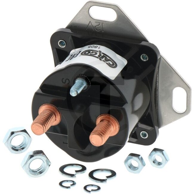 GRANIT Solenoid switch For starter - 50712003, RE164448, AT40955, 133855, AT68973 | Version: 12 V / 80 A, 3 screw connections | Additional information: Spulenwiderstand: 3.95-4.15 | Temporärer Strom: 800 Amp
