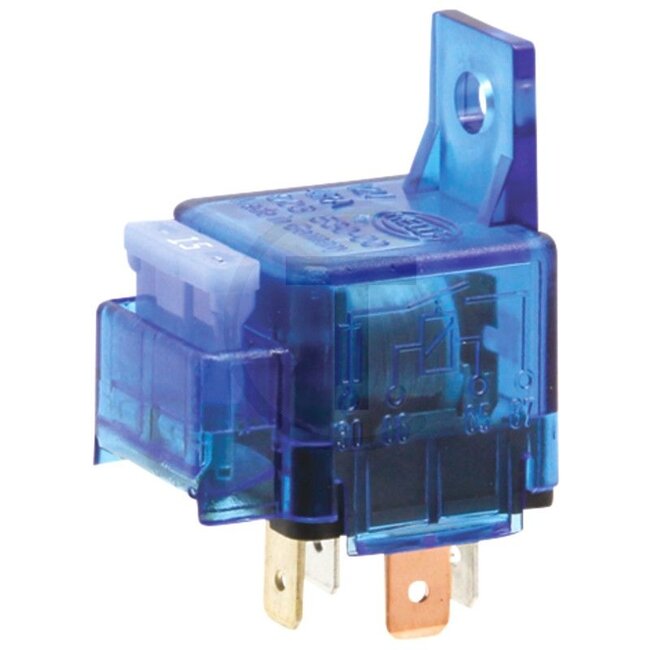 GRANIT Relay Working current (make contact) - 50712127, AL71349, 4RA003530-001, 4RA 003 530-001 | Version: 12 V / 15 A, For use as John Deere AL71349, a 15 A fuse must be replaced with a 30 A fuse (not included)., With bracket, 4-pin, blade terminal 6.3 mm, With