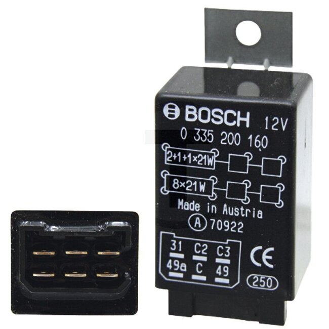 BOSCH Flasher/electronic 12 V, 6 connections - AL202032, CA13044, 335200160, 0335200160