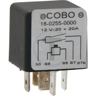 Cobo Relais 12 V / 20 + 20 A, 5-polig, ohne Halter