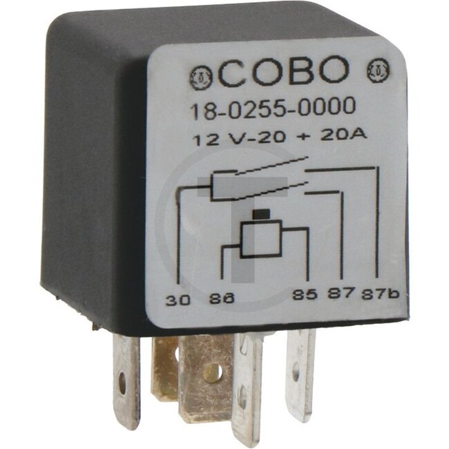Cobo Relais - 22700470076, 1095356 | Ausführung: 12 V / 20 + 20 A <br>ohne Halter, 5-polig