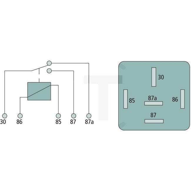 Cobo Relay Changeover - 2271802460000, 3306230M91, 1027137, 53102 | Version: 12 V / 40 - 15 A, With bracket, 5-pin, blade terminal 6.3 mm | Current: 40/30 A | Protection class: IP54 | Nominal voltage: 12 V