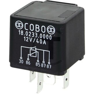 Cobo Relais N/O-contact 12 V / 40 A, 5-polig, zonder houder, vlakstekker