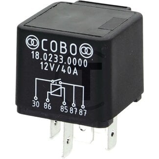 Cobo Relais N/O-Kontakt 12 V / 40 A, 5-polig, ohne Halter, Flachstecker