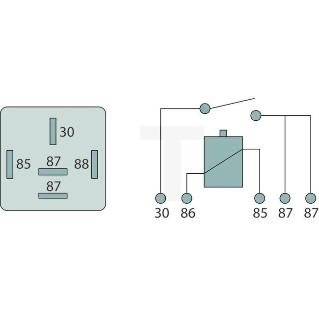 Cobo Relais N/O-contact - 2271802330000, ACW0801040, 3611893M1, 1027087 | Uitvoering: 12 V / 40 A, zonder houder, 5-polig, 6,3 mm vlakstekkeraansluiting